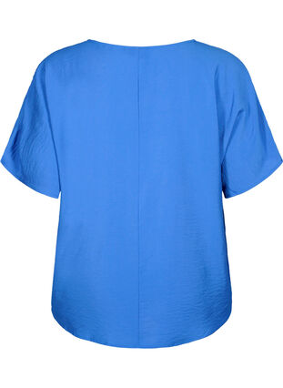 Wiskozowa bluzka z krótkim rekawem, Monaco Blue, Packshot image number 1