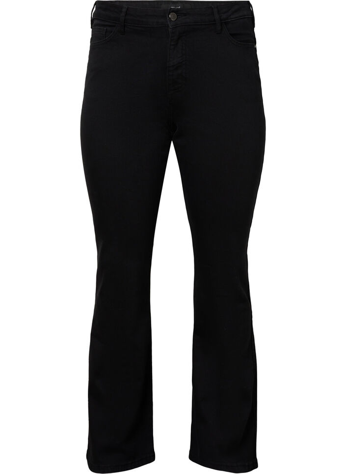 Jeansy typu bootcut Ellen z wysoka talia, Czarne, Packshot image number 0