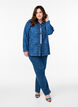 Zawiazywana kurtka jeansowa z kieszeniami, Blue Denim Destroy, Model image number 3