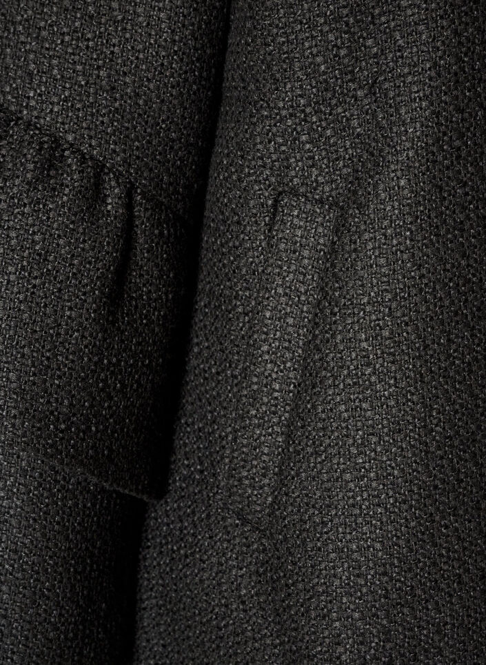 Kurtka boucl&eacute; z falbankami, Czarne, Packshot image number 3