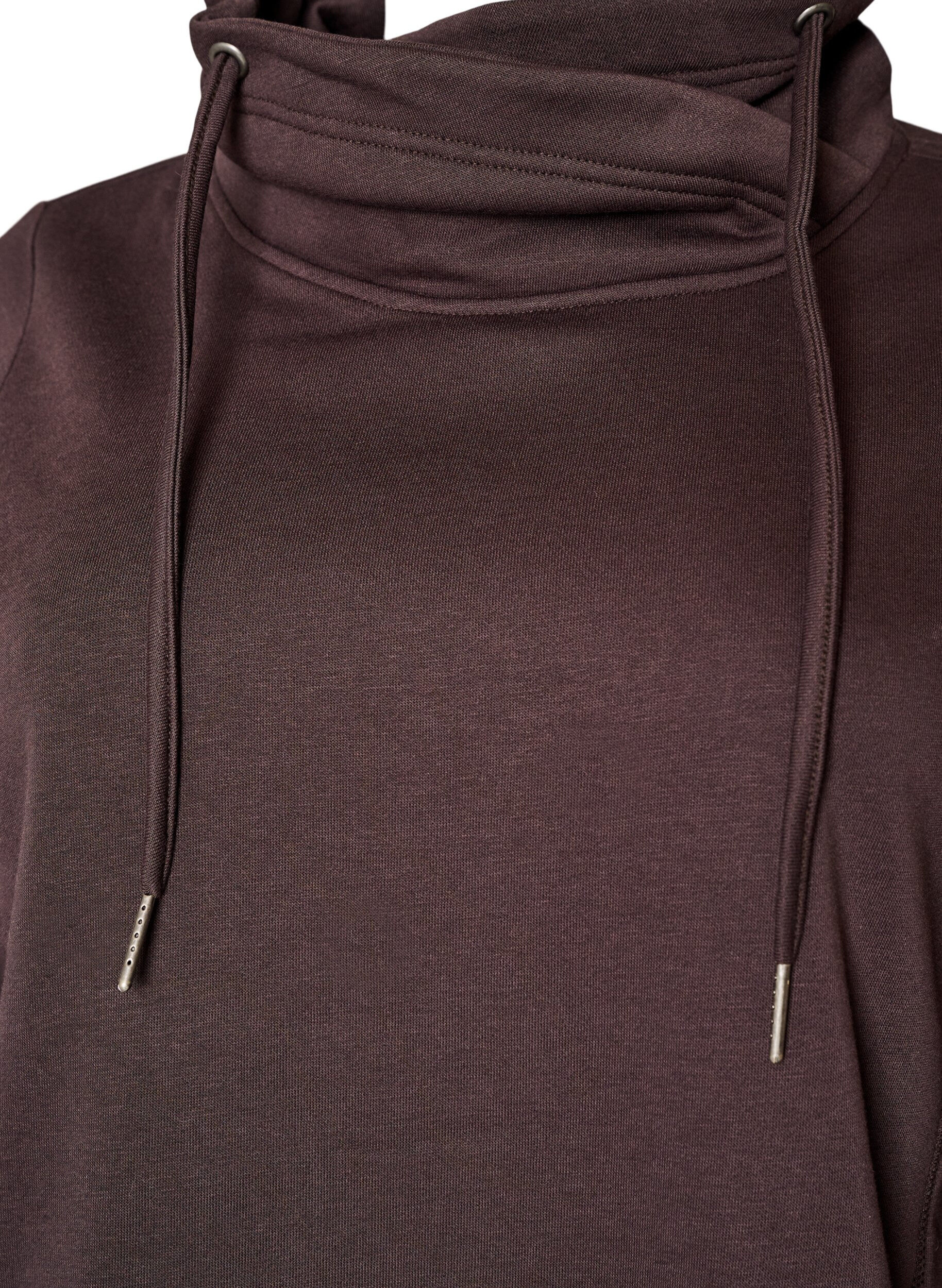 ZizziBluza z wysokim kolnierzem i kieszeniami, Brązowy, Packshot image number 2
