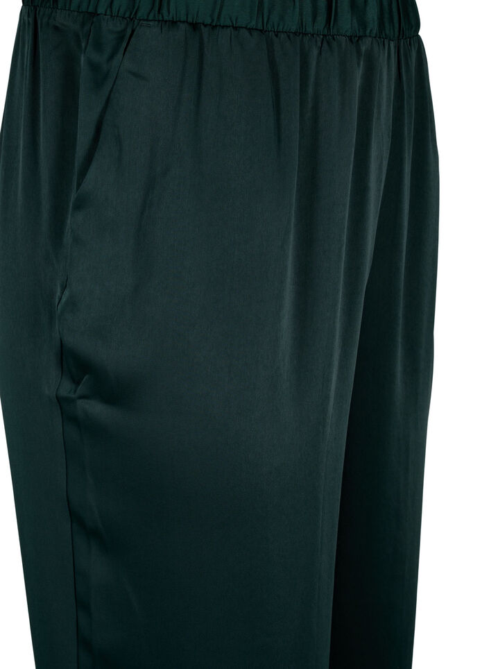 Satynowe spodnie od pizamy z elastycznym pasem, Scarab, Packshot image number 2