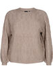 Dzianinowy sweter ze wzorem i z perlami, Desert Taupe Mel., Packshot image number 0