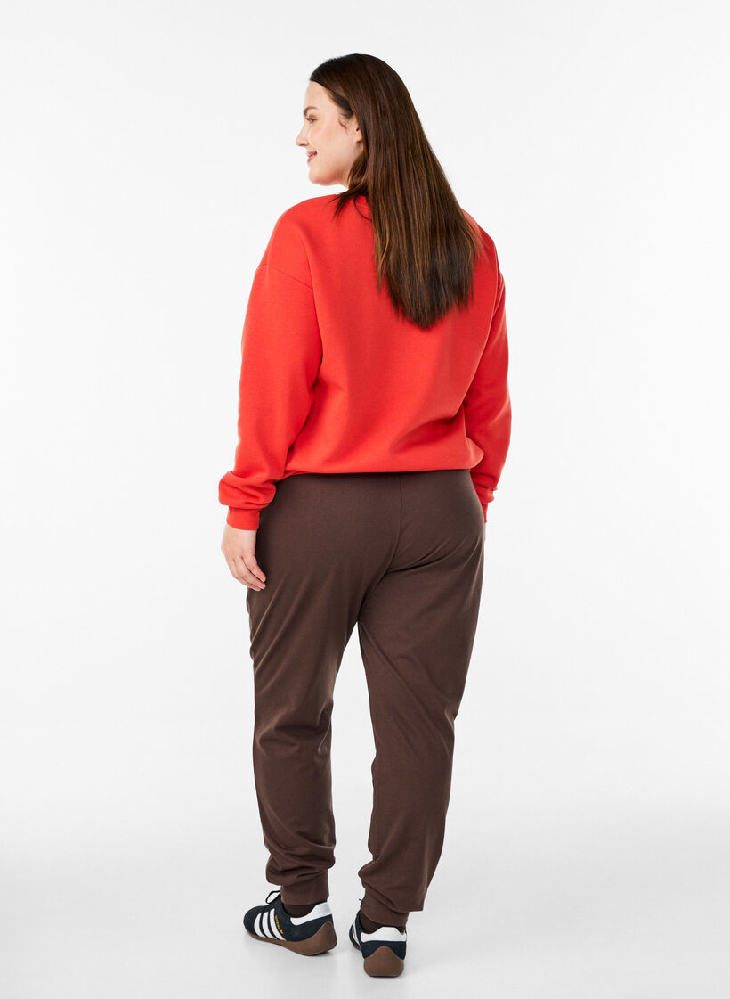 Bluza z motywem z przodu, Czerwony, Model image number 2