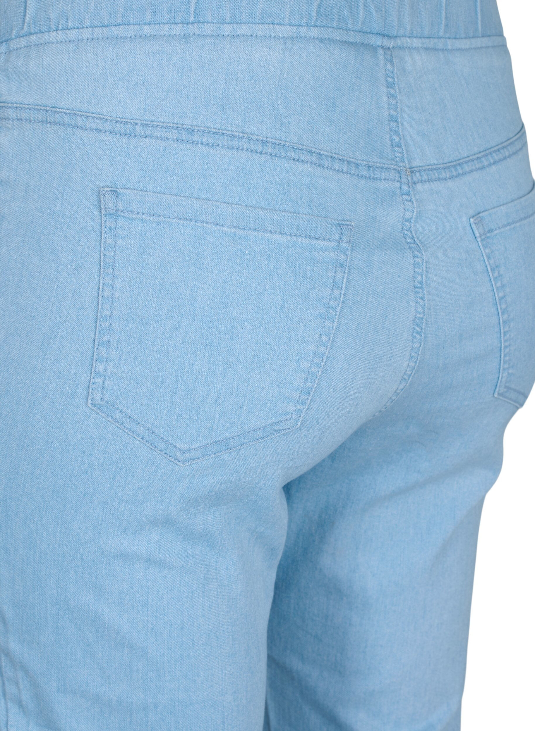 Zizzi Cotton blend capris, Light blue denim, Packshot image number 3