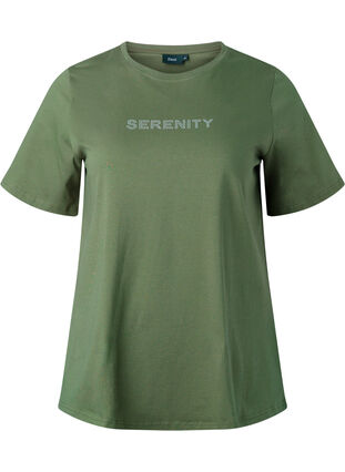 Koszulka z bawelny organicznej z napisem, Thyme SERENITY, Packshot image number 0