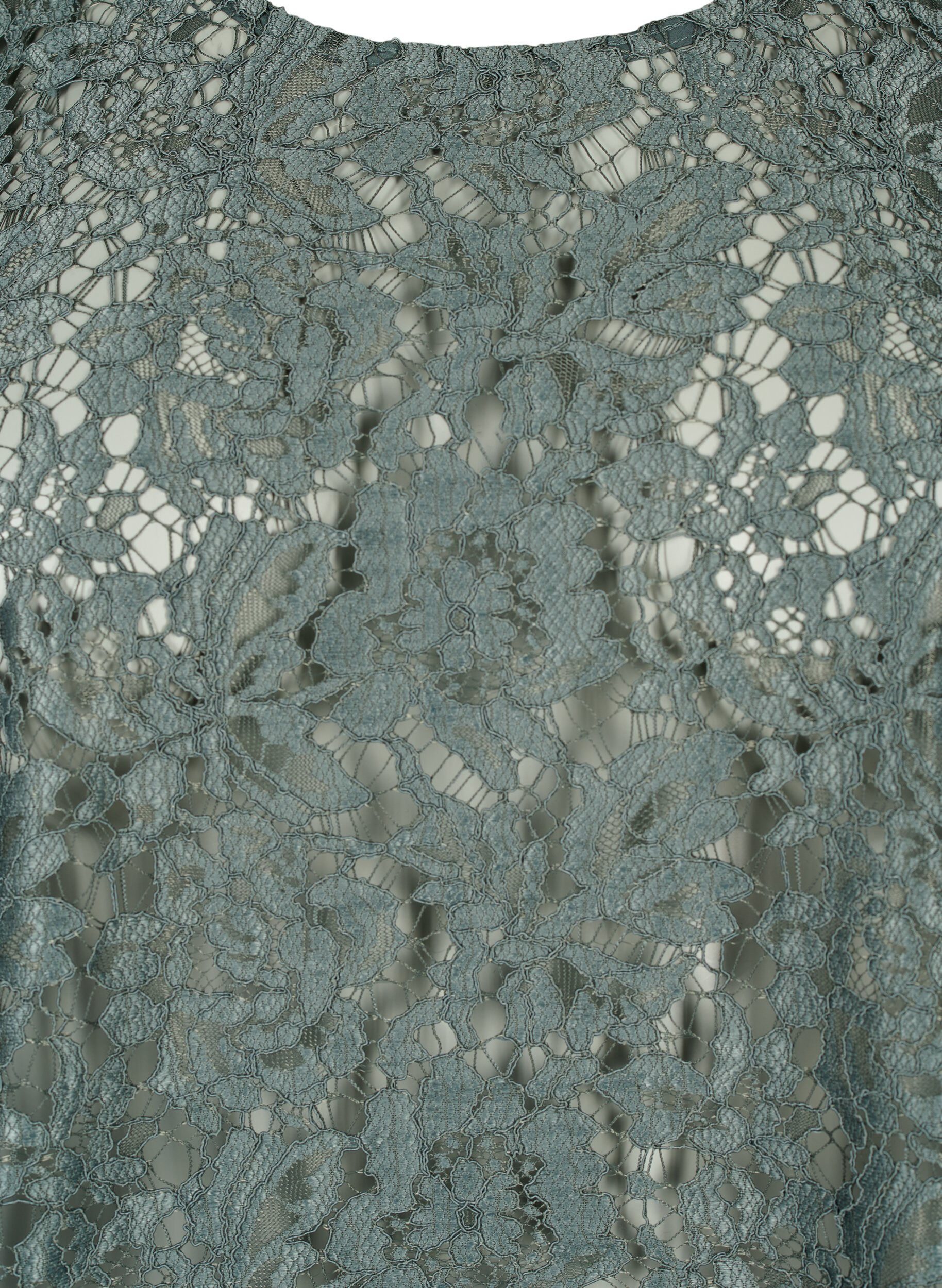 Zizzi Flash - Koronkowa bluzka z dlugim rekawem, Balsam Green, Packshot image number 2