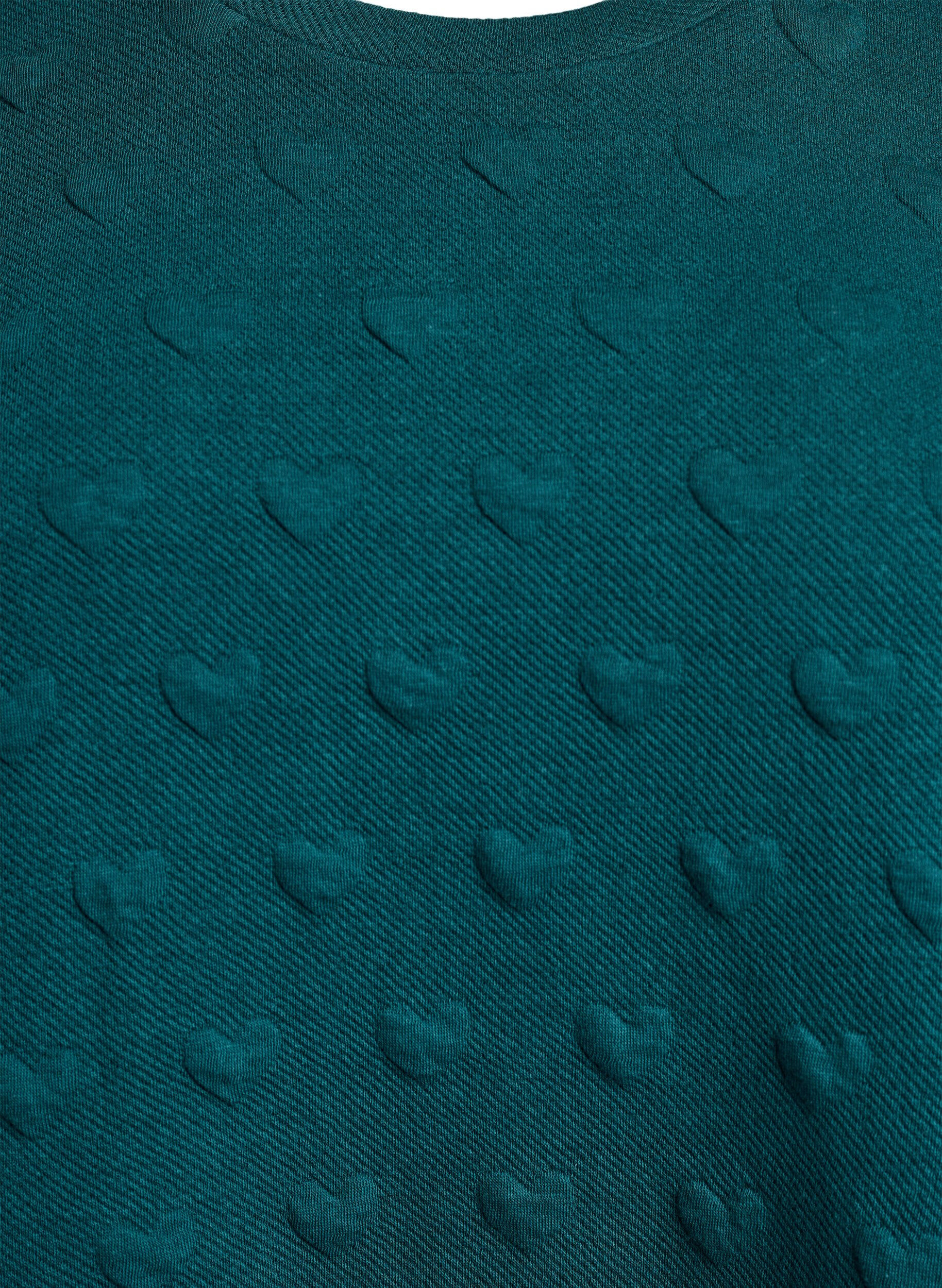 Zizzi Koszulka z nadrukiem z dzianiny bawelnianej z efektem wypuklosci, Zielony, Packshot image number 2