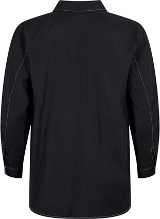 Koszula z kontrastowymi szwami, Black, Packshot image number 1