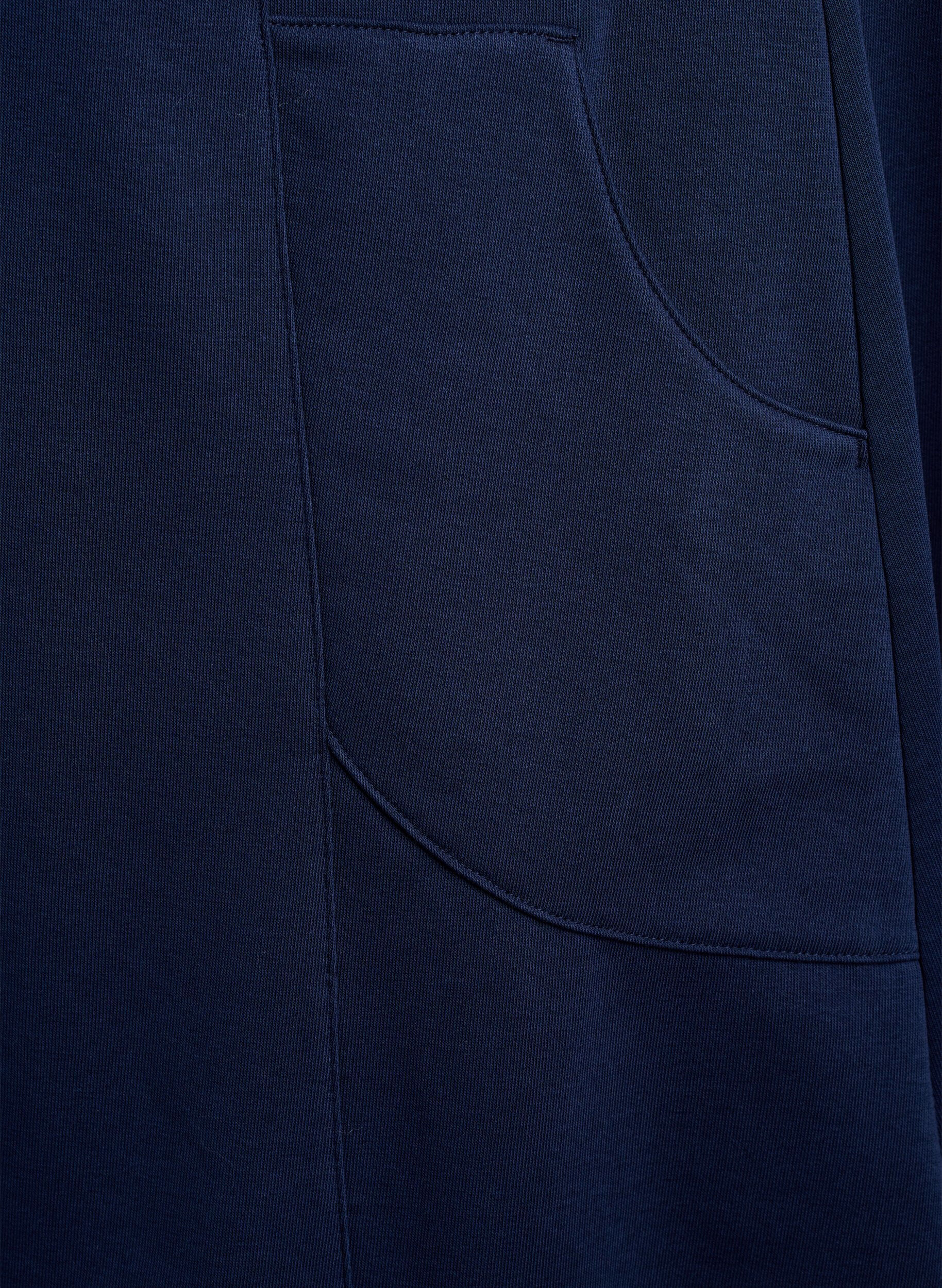 Zizzi Dzersejowa sukienka z kr&oacute;tkimi rekawami i kieszeniami, Niebieskie, Packshot image number 3