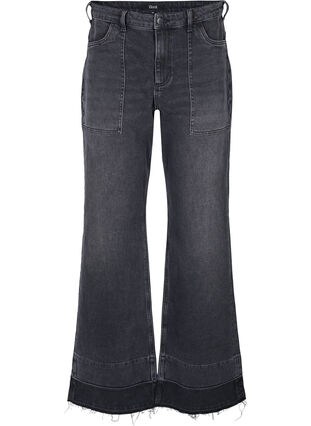 Szerokie jeansy z wysokim stanem, Grey Denim, Packshot image number 0
