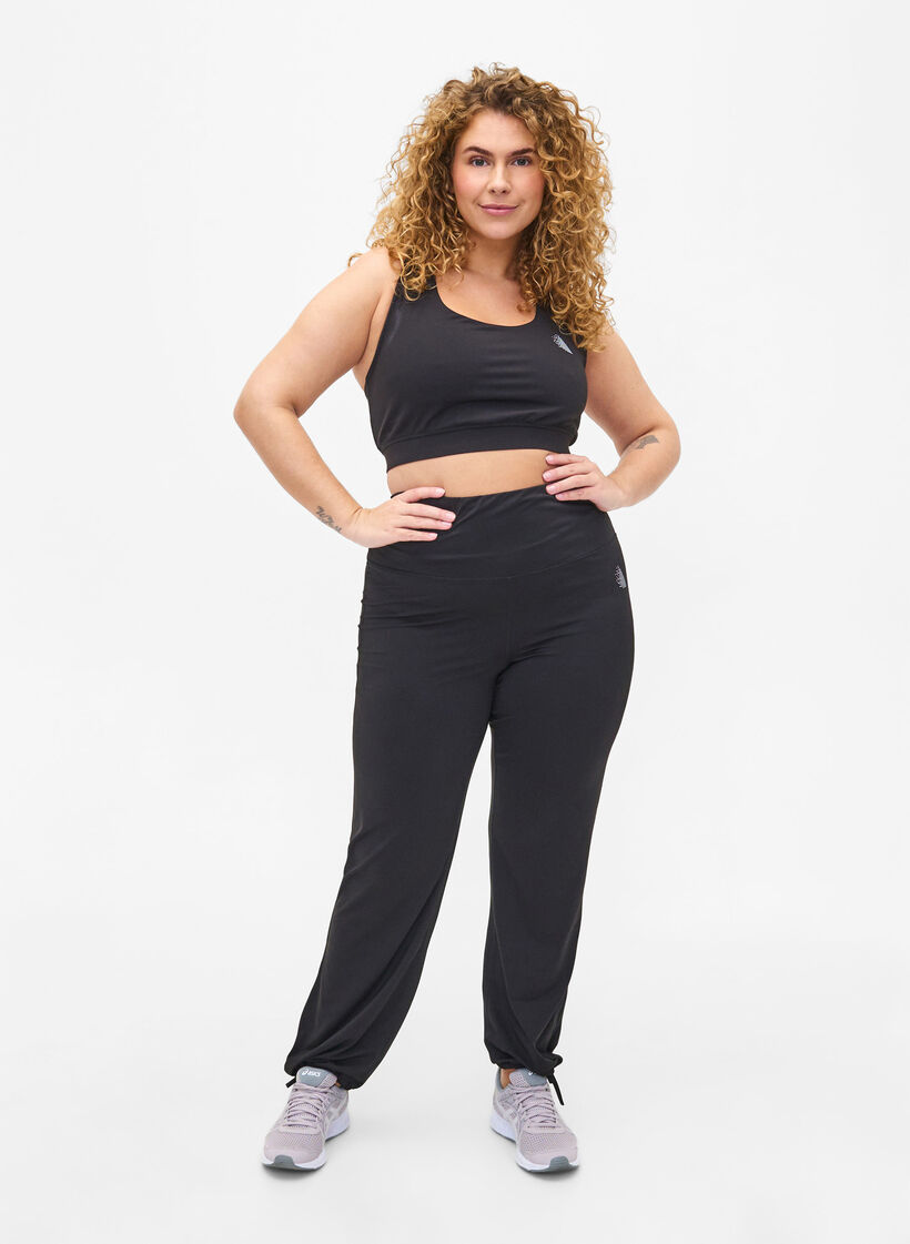 Biustonosz sportowy z motywem krzyza z tylu, Black, Model image number 2