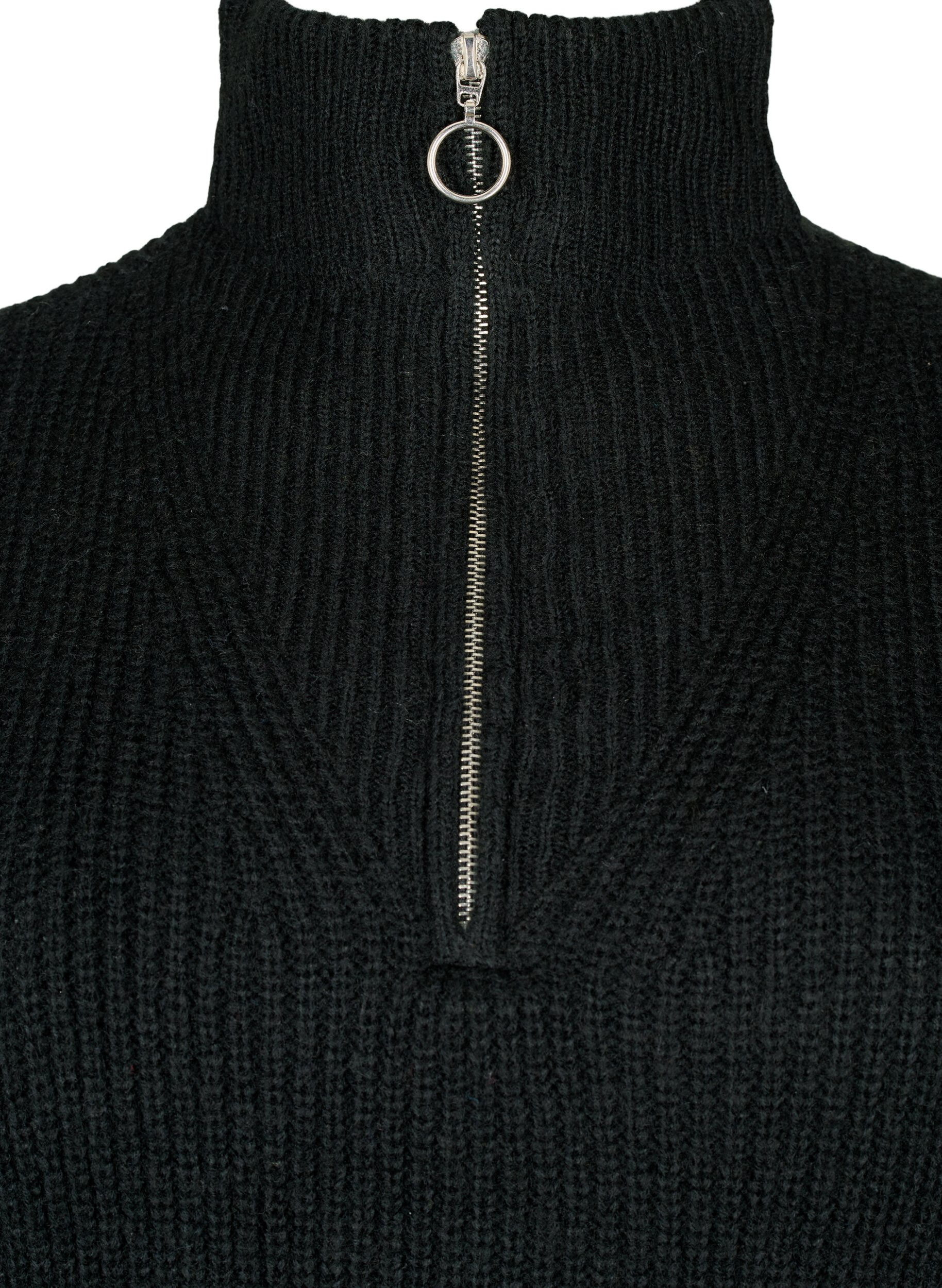 ZizziDzianinowy golf z&nbsp;zamkiem, Czarne, Packshot image number 2