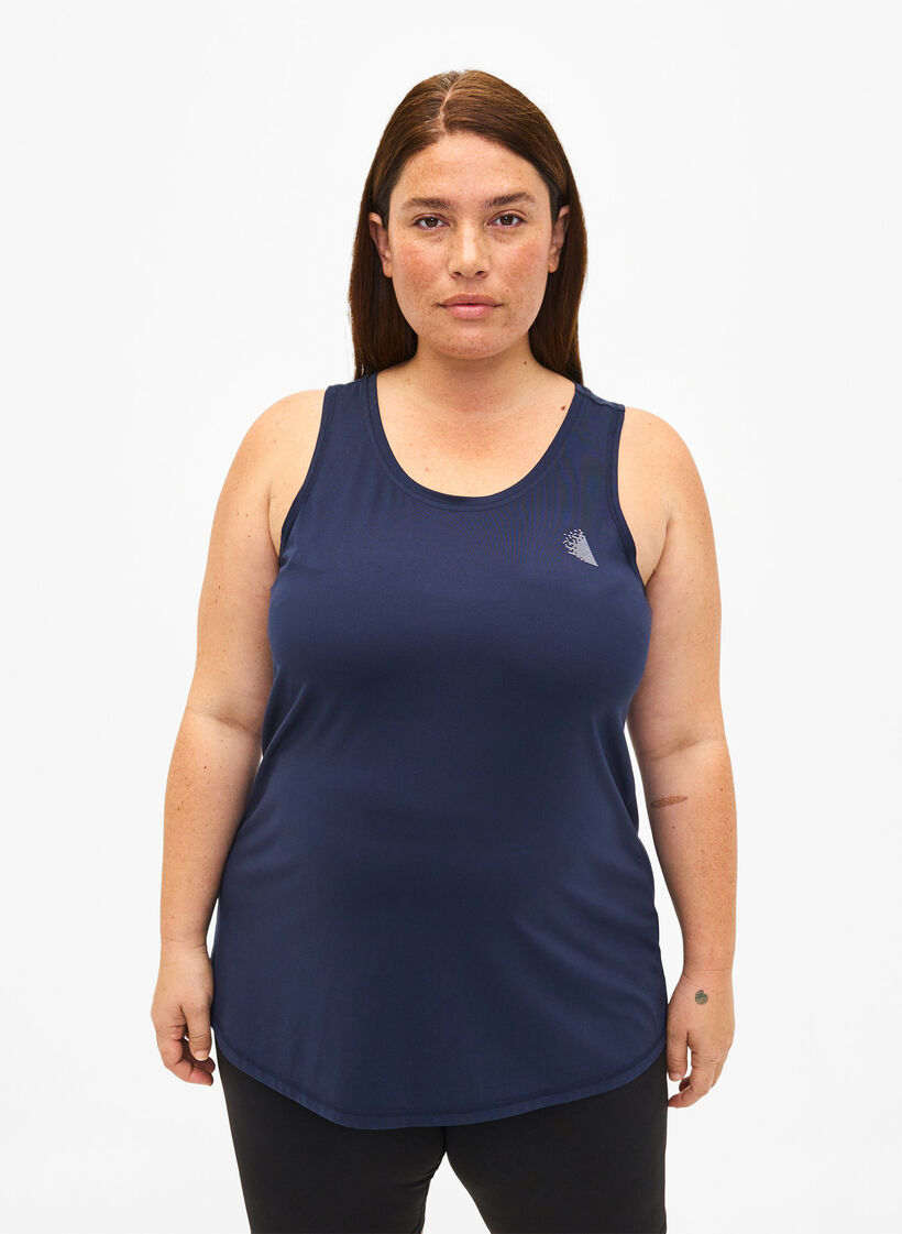 Top treningowy z okraglym dekoltem, Night Sky, Model image number 0