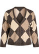Kardigan Argyle ze srebrnymi cekinami, Brązowy, Packshot image number 0