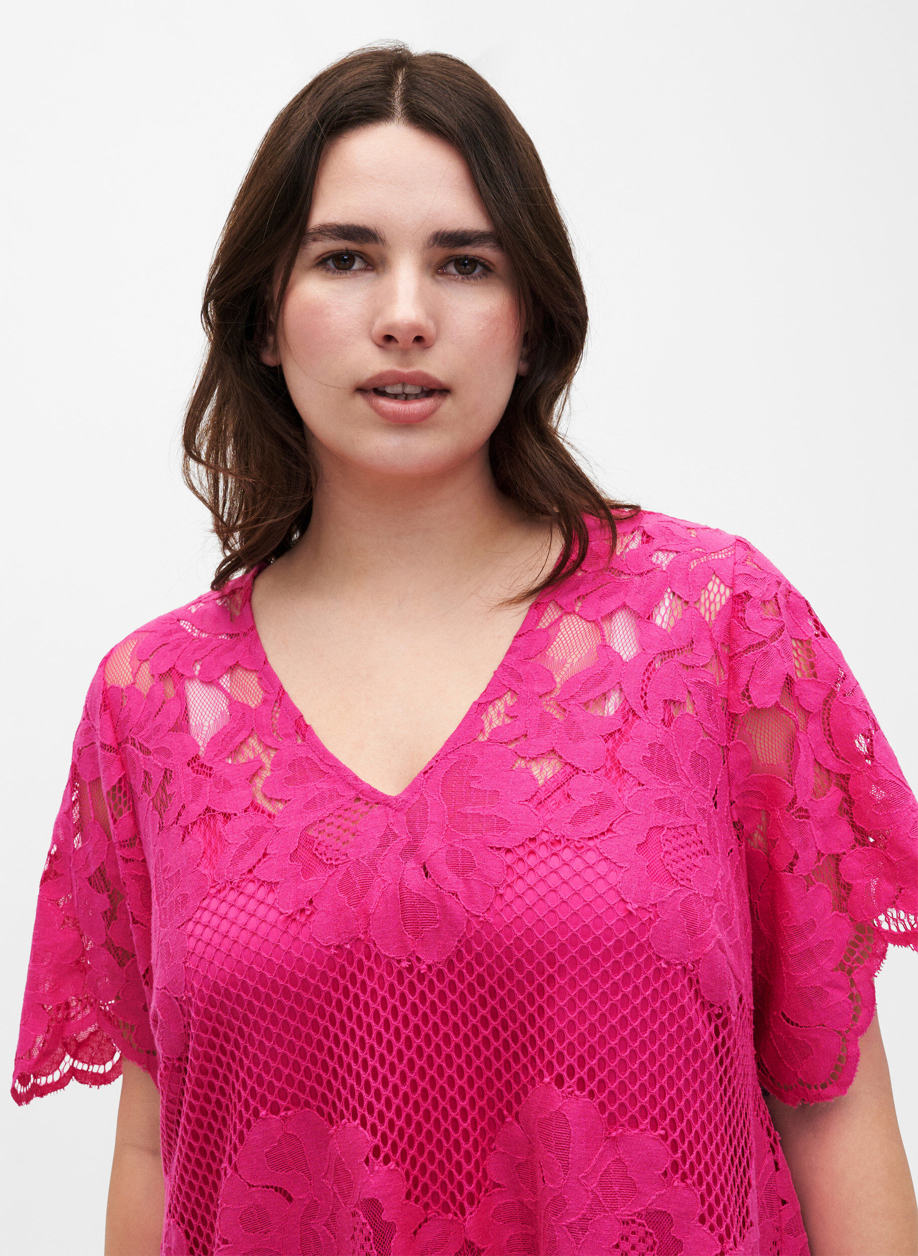 Zizzi Koronkowa sukienka z kr&oacute;tkim rekawem, Cabaret, Model image number 2