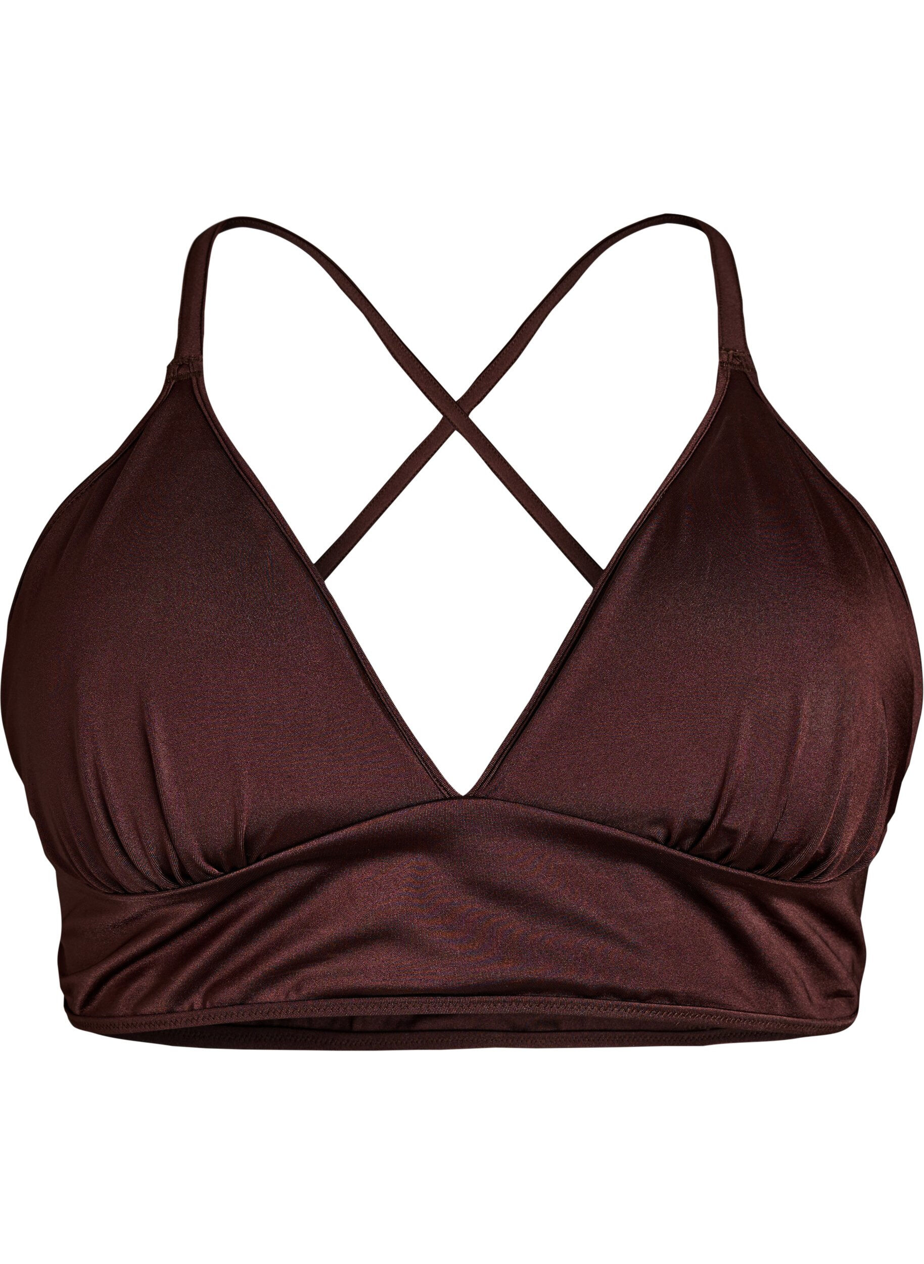 Dwustronny bikini top z dekoltem V i krzyzowanymi ramiaczkami