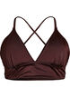 Dwustronny bikini top z dekoltem V i krzyzowanymi ramiaczkami, Brązowy, Packshot image number 0