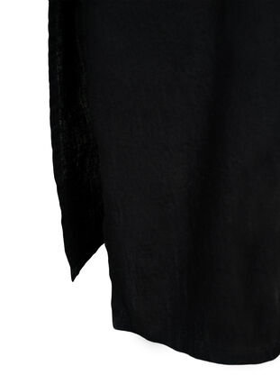 Dluga sukienka koszulowa z rekawami 3/4, Black, Packshot image number 3