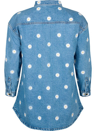 Luzna jeansowa koszula z haftowanymi stokrotkami, L.B. Flower, Packshot image number 1