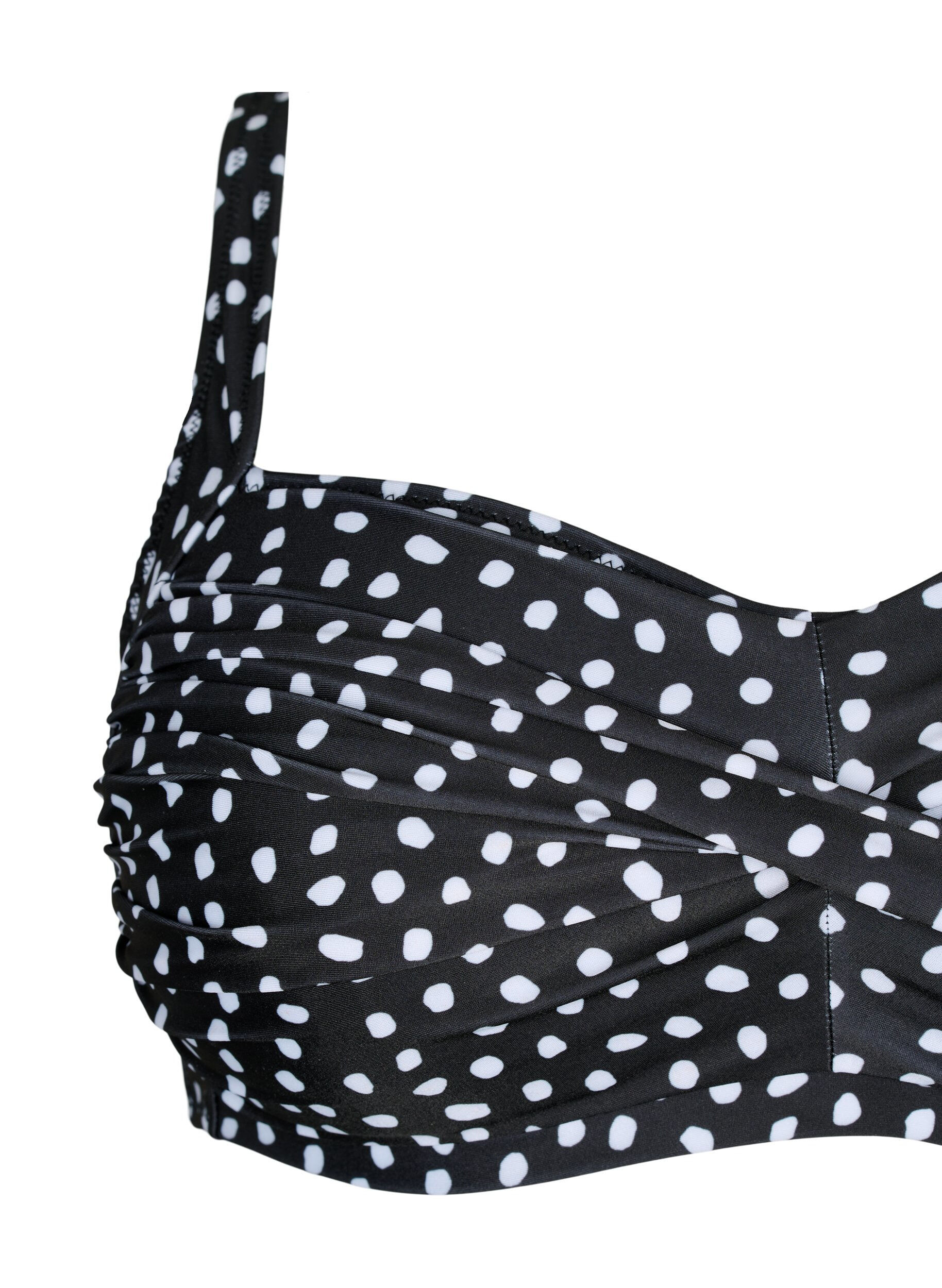 Zizzi G&oacute;ra od bikini z nadrukiem, Black White Dot, Packshot image number 2