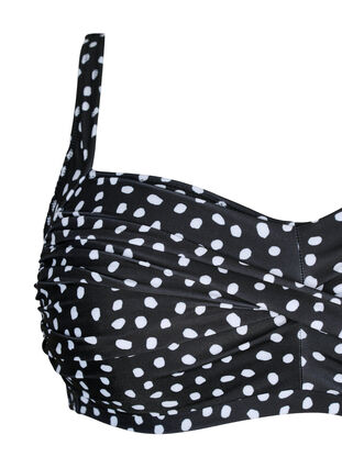 Góra od bikini z nadrukiem, Black White Dot, Packshot image number 2