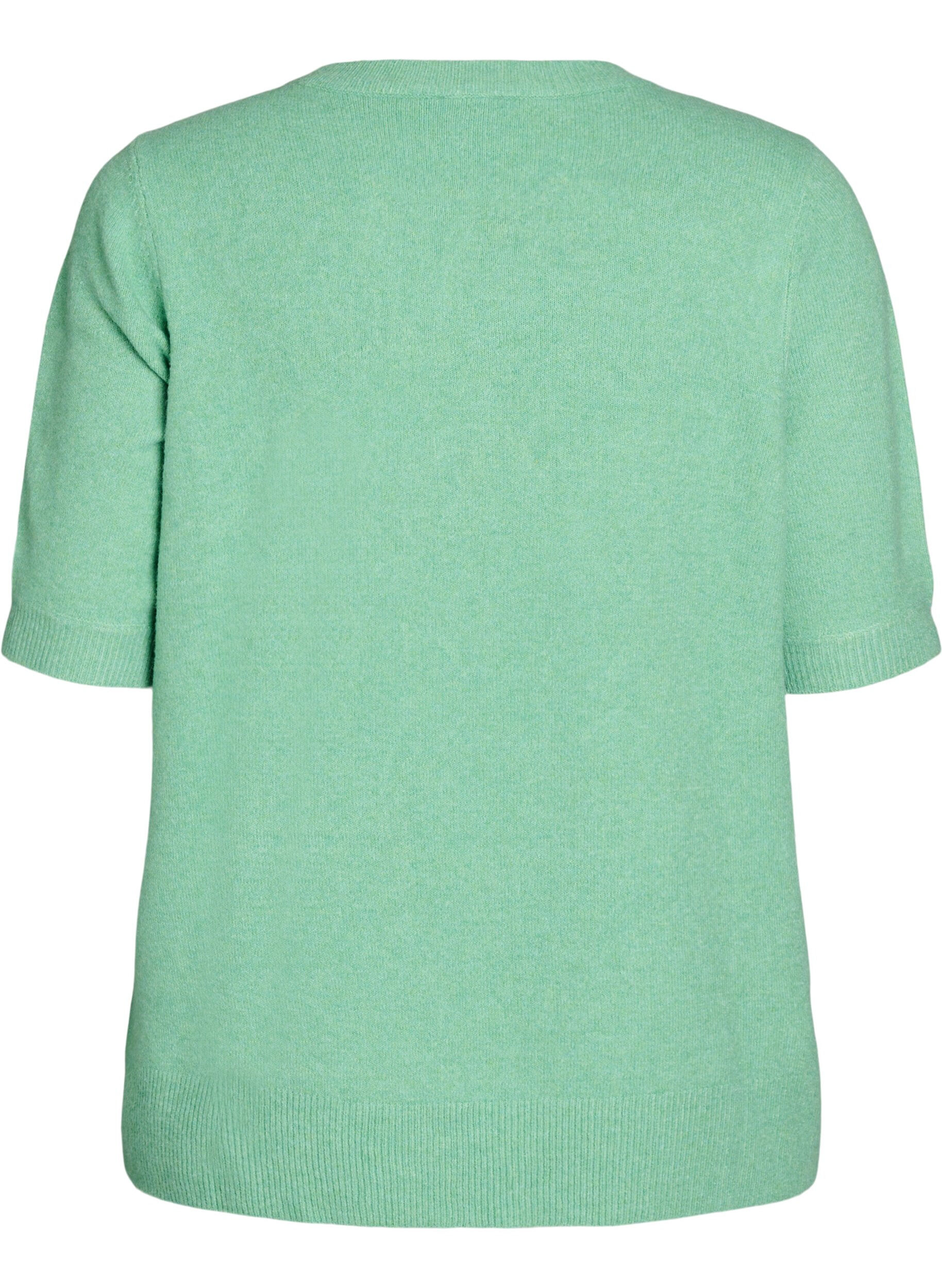 Zizzi Dzianinowa bluzka z kr&oacute;tkim rekawem, Zielony, Packshot image number 1