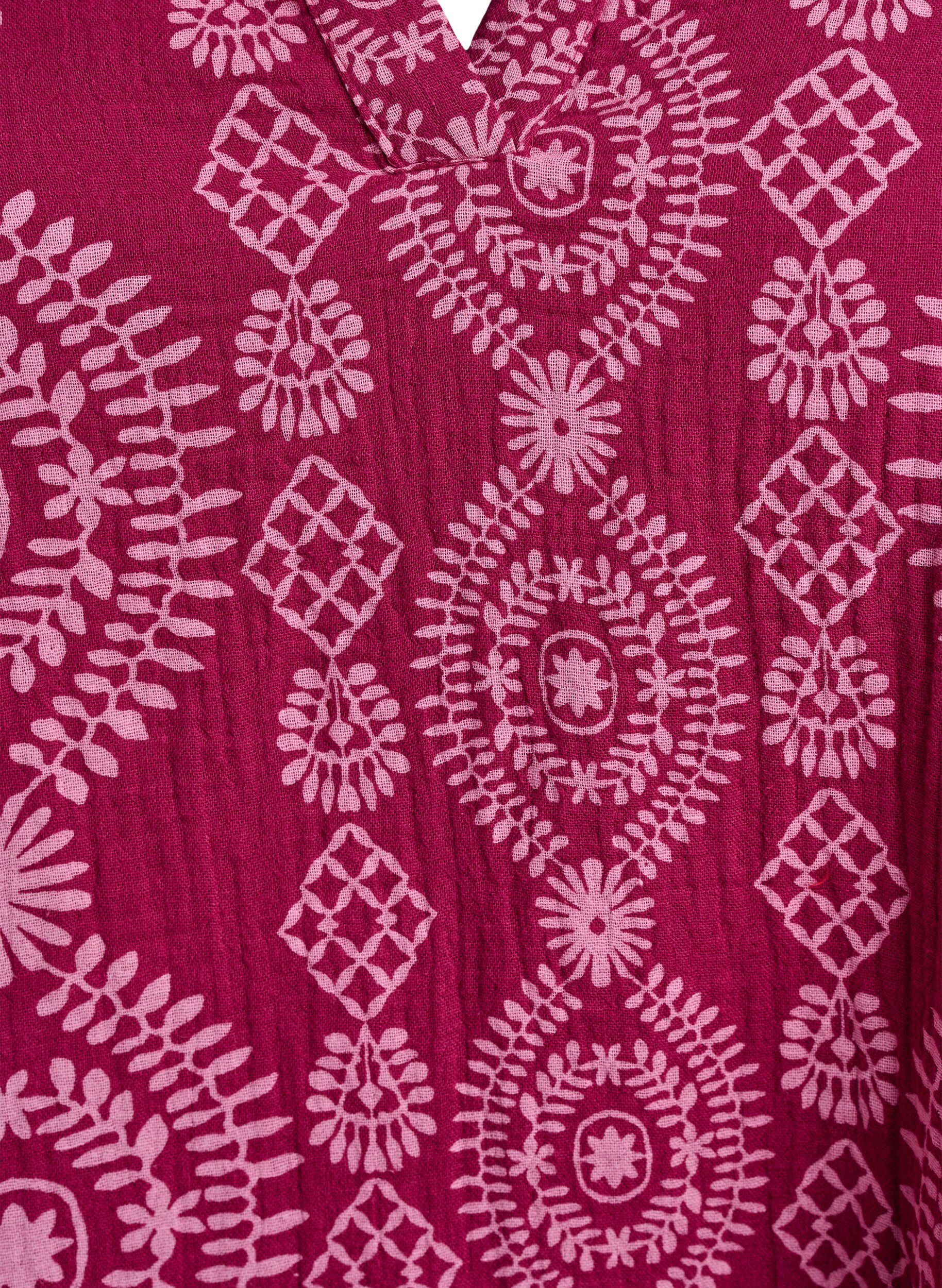 Zizzi Kr&oacute;tka sukienka z&nbsp;wzorzystego, bawelnianego muslinu, 9992, Packshot image number 2