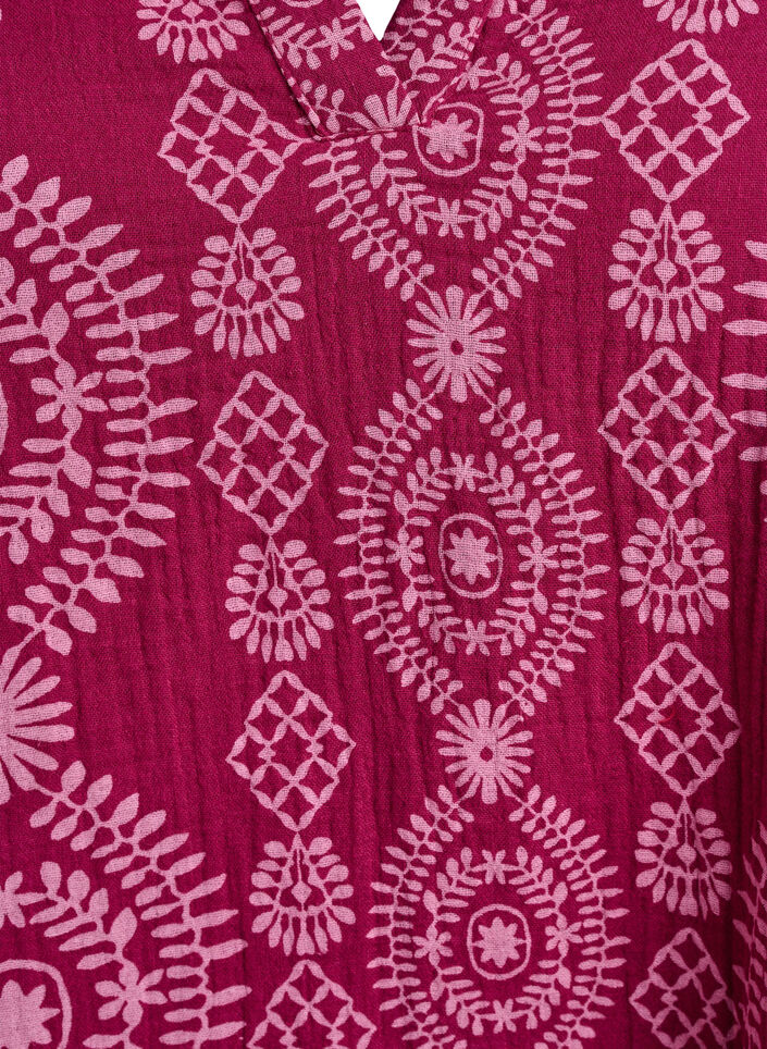 Krótka sukienka z wzorzystego, bawelnianego muslinu, 9992, Packshot image number 2