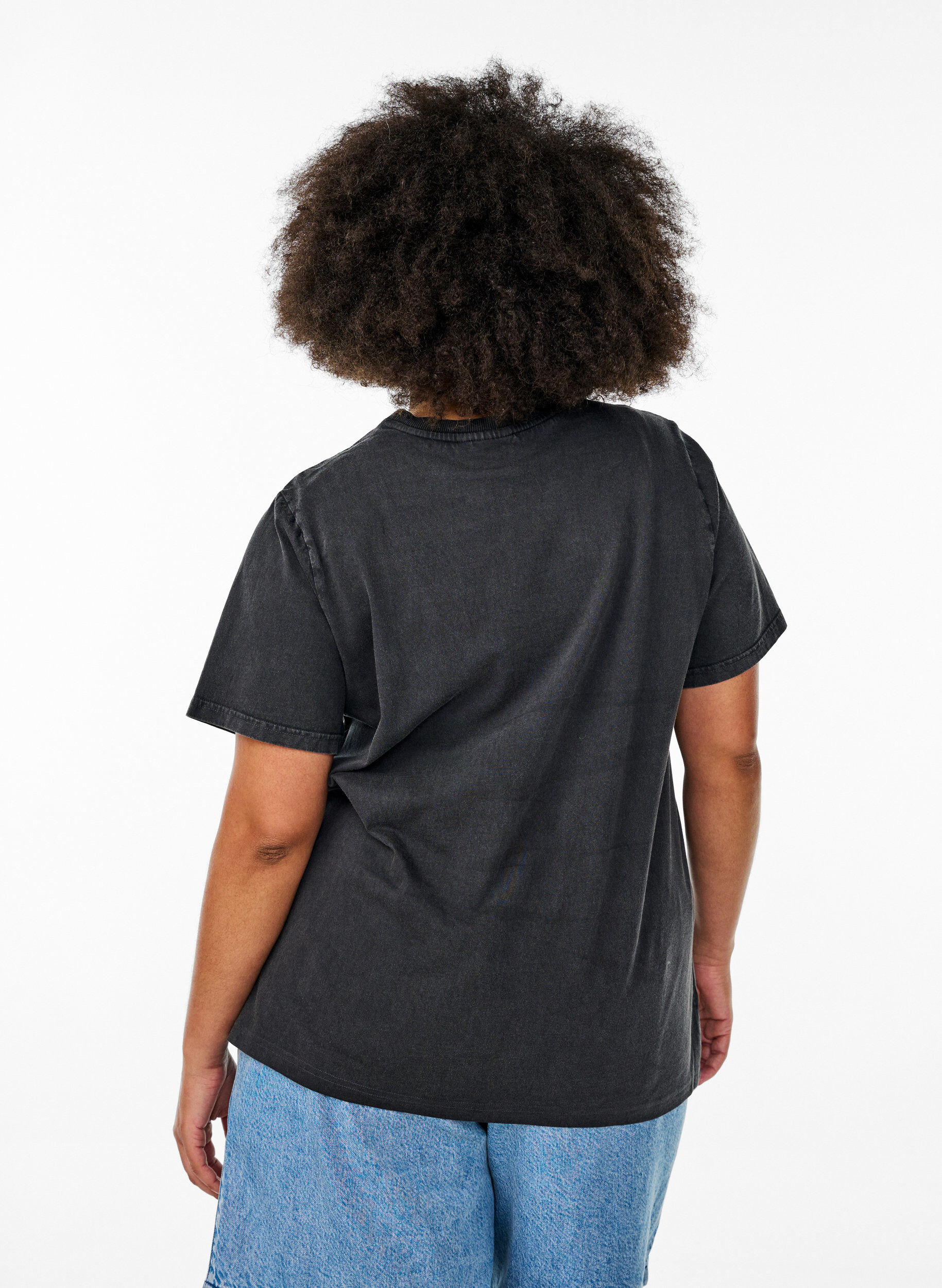 Zizzi Koszulka z bawelny organicznej z nadrukiem, Szary, Model image number 2