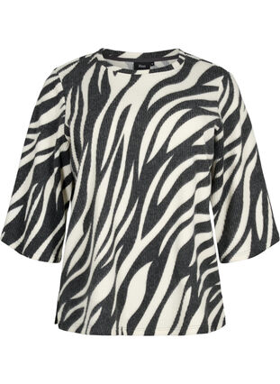 Bluzka z rekawem 3/4 i motywem zebry, White Zebra, Packshot image number 0
