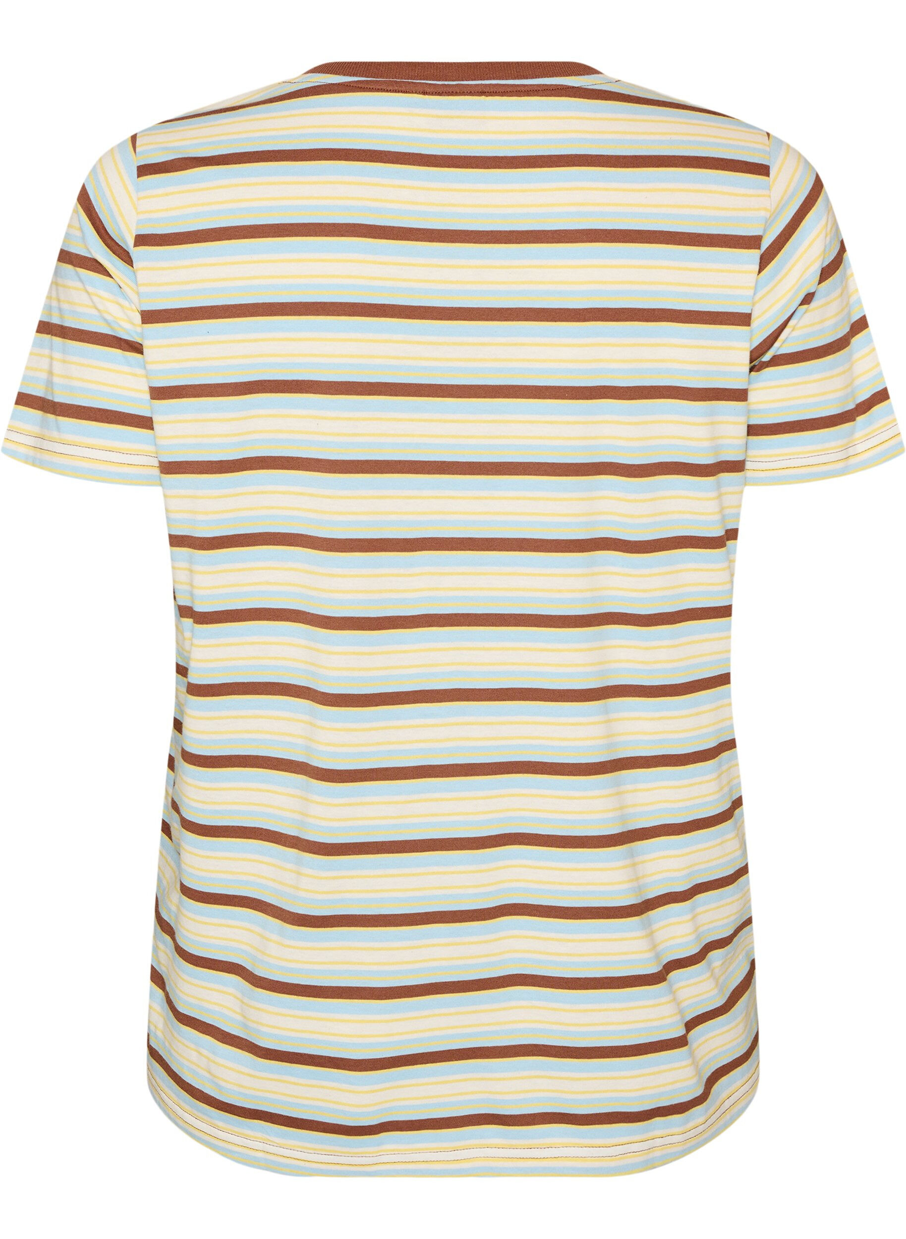 ZizziT-shirt w paski z bawelny organicznej, Brązowy, Packshot image number 1