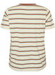 T-shirt w paski z bawelny organicznej, Brązowy, Packshot image number 1