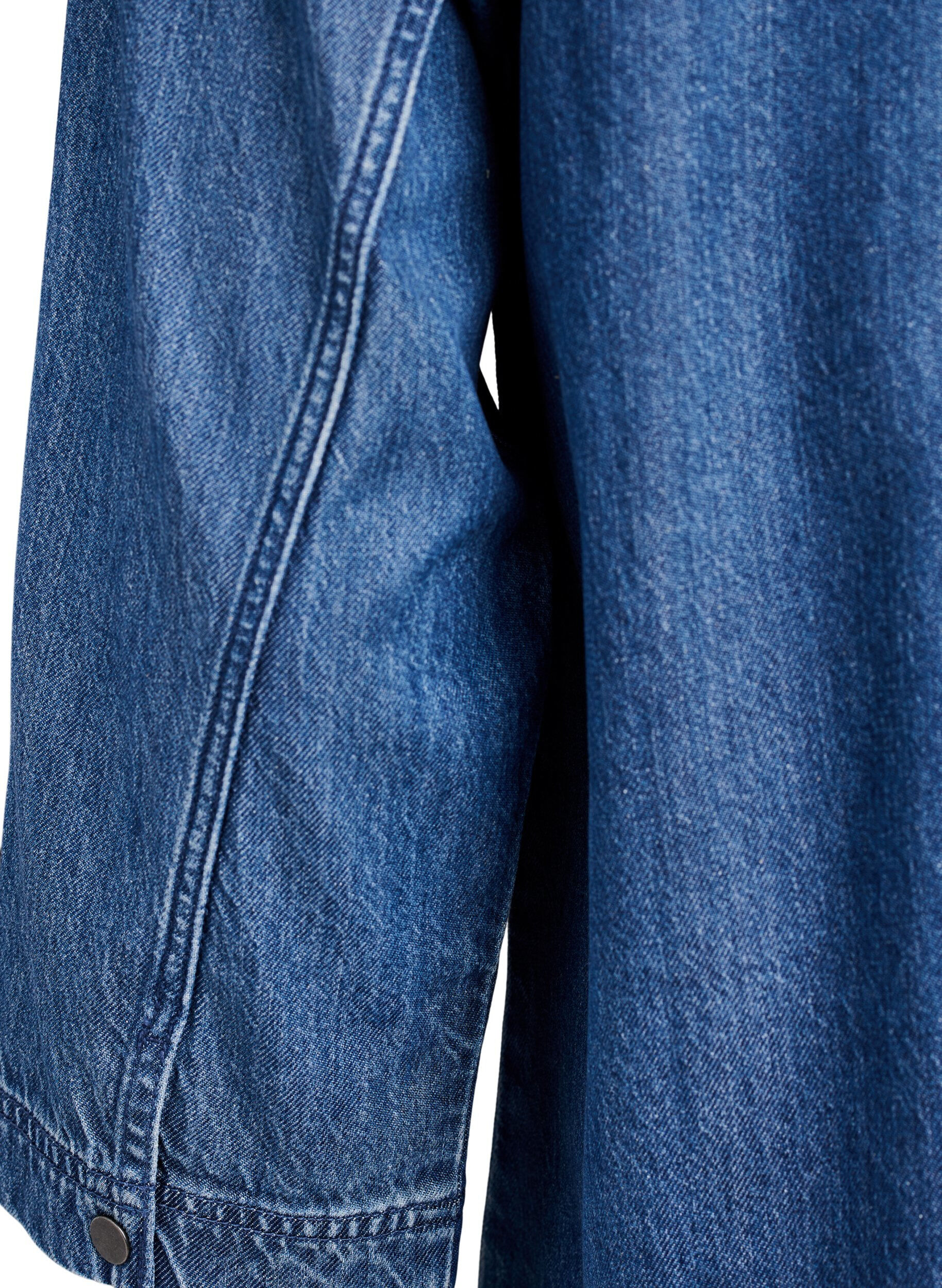 Zizzi Luzna koszula z denimu z 3/4-sleeves, Niebieskie, Packshot image number 3