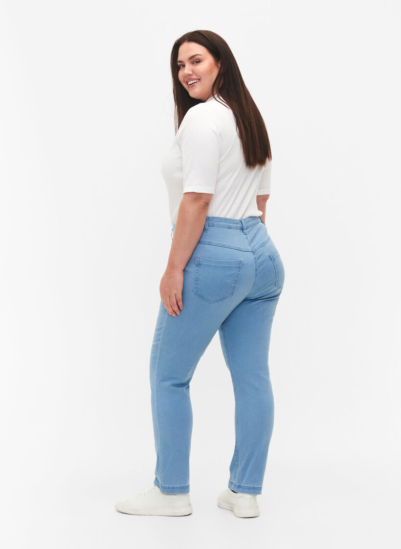 Jeansy Emily o dopasowanym kroju z normalnym stanem, Niebieskie, Model image number 1