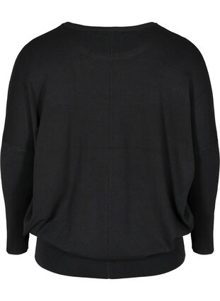 Dzianinowy sweter z okraglym dekoltem, Black, Packshot image number 1