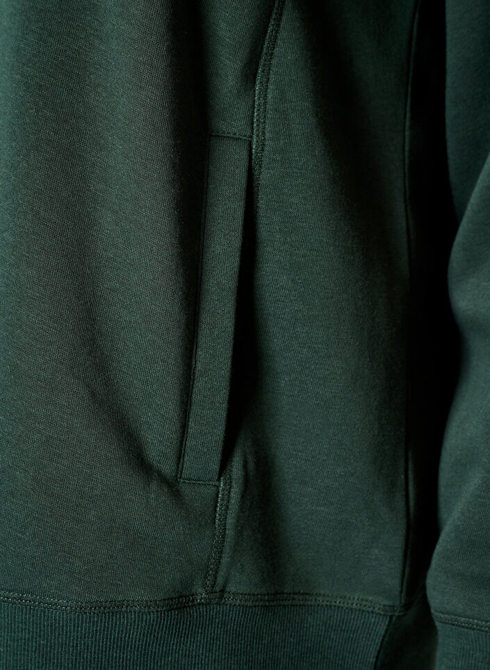 Bluza z wysokim kolnierzem i kieszeniami, Zielony, Packshot image number 3