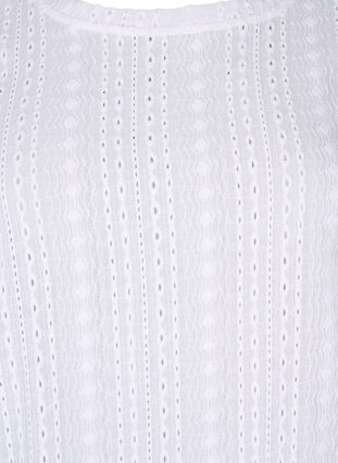 Bluzka z krótkim rekawem i teksturowanym wzorem, Bright White, Packshot image number 2