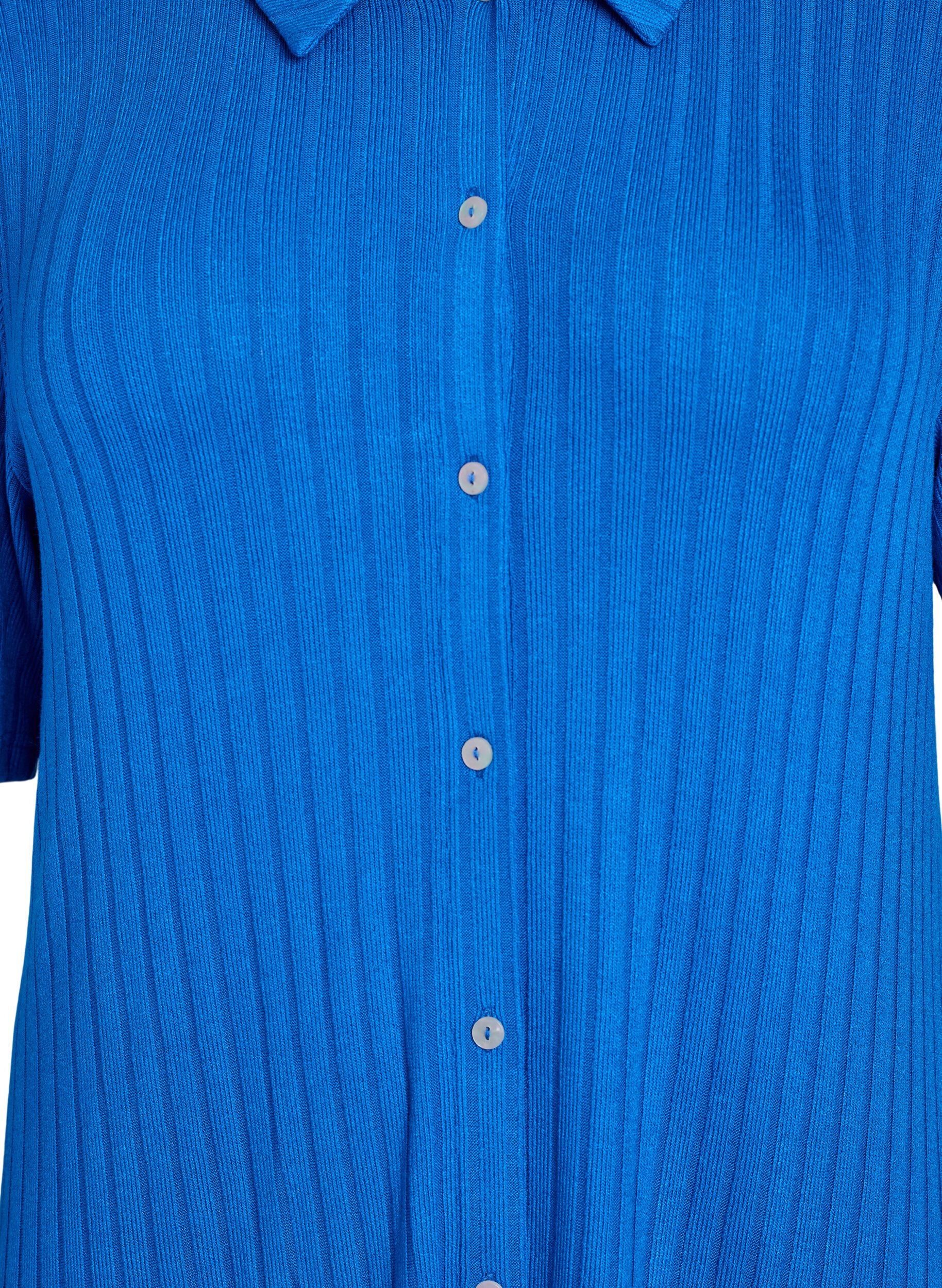 Zizzi Sukienka koszulowa z dzianiny do kolan z kr&oacute;tkim rekawem, Niebieskie, Packshot image number 2