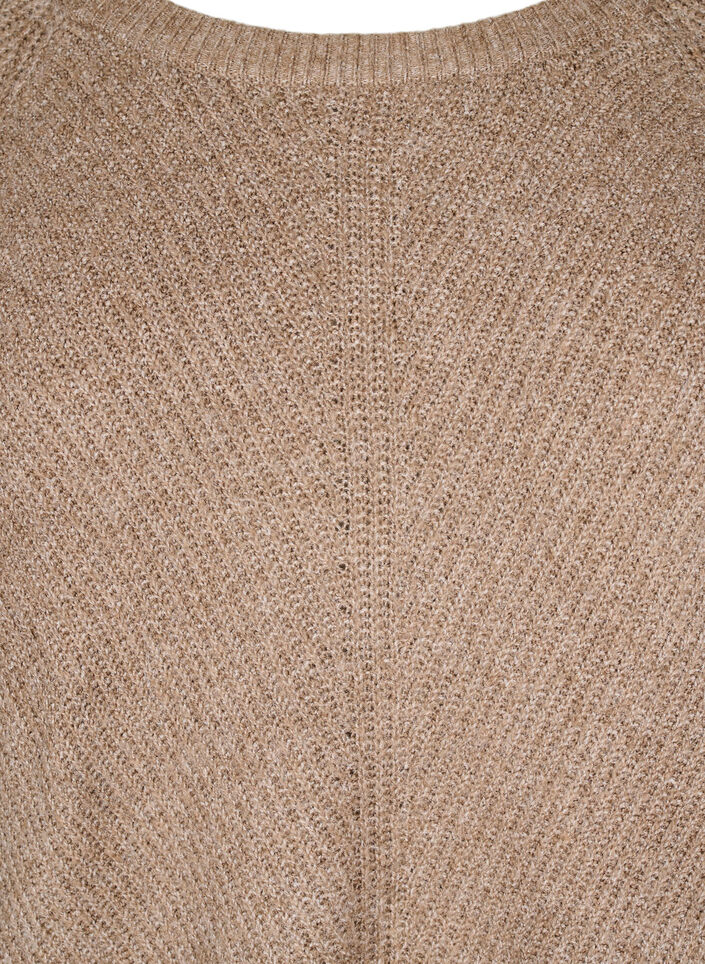 Dzianinowa bluzka z okraglym dekoltem, Fossil Mel., Packshot image number 2