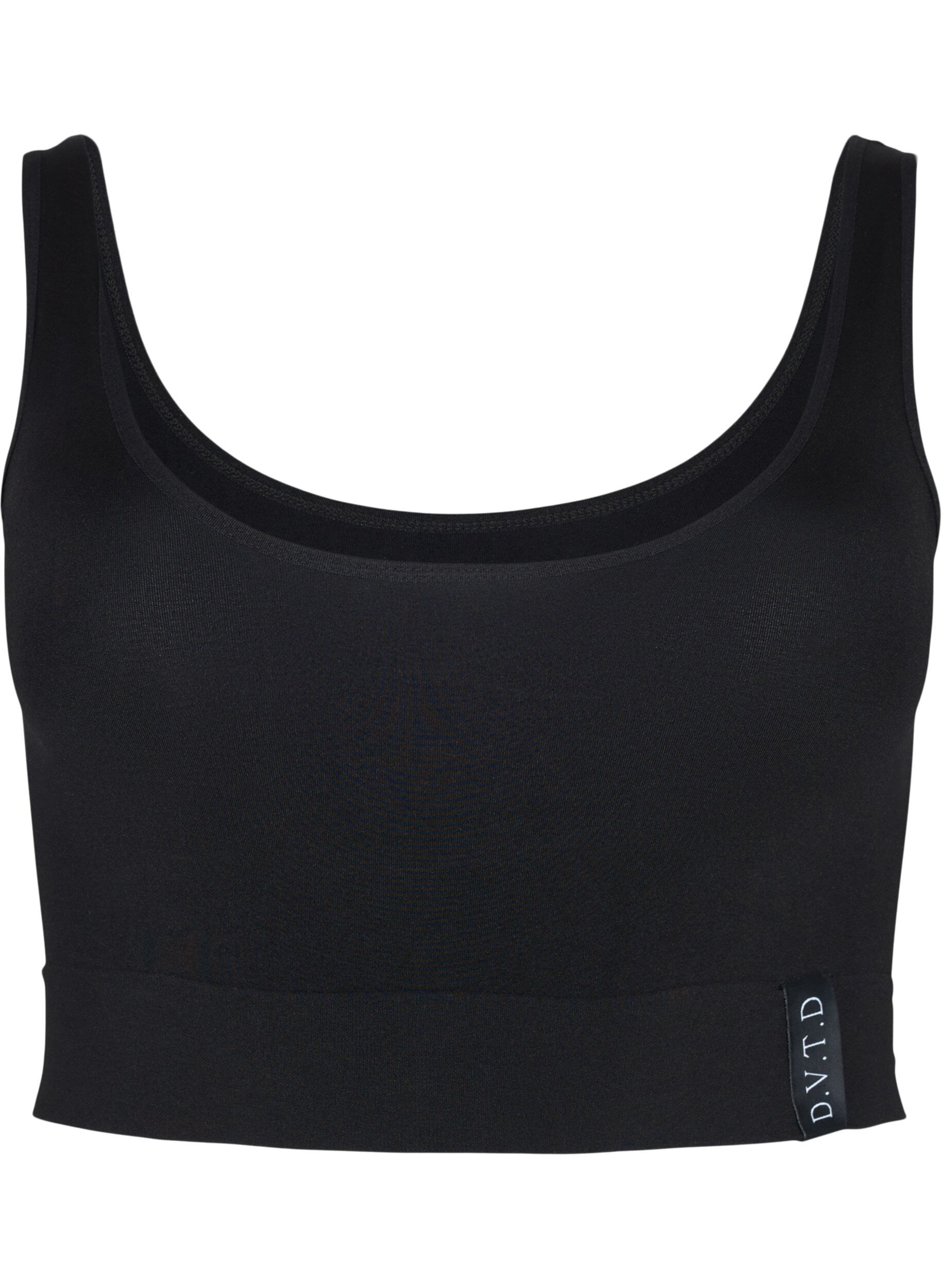 Zizzi Seamless bra with round neckline, Black, Packshot image number 0