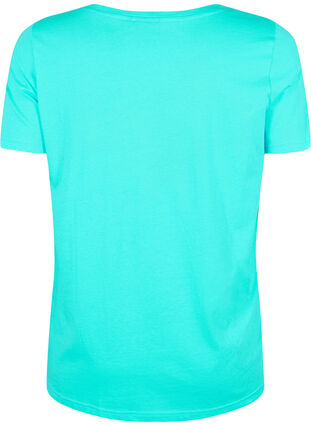 Bawelniana koszulka z nadrukiem, Turquoise SUN, Packshot image number 1