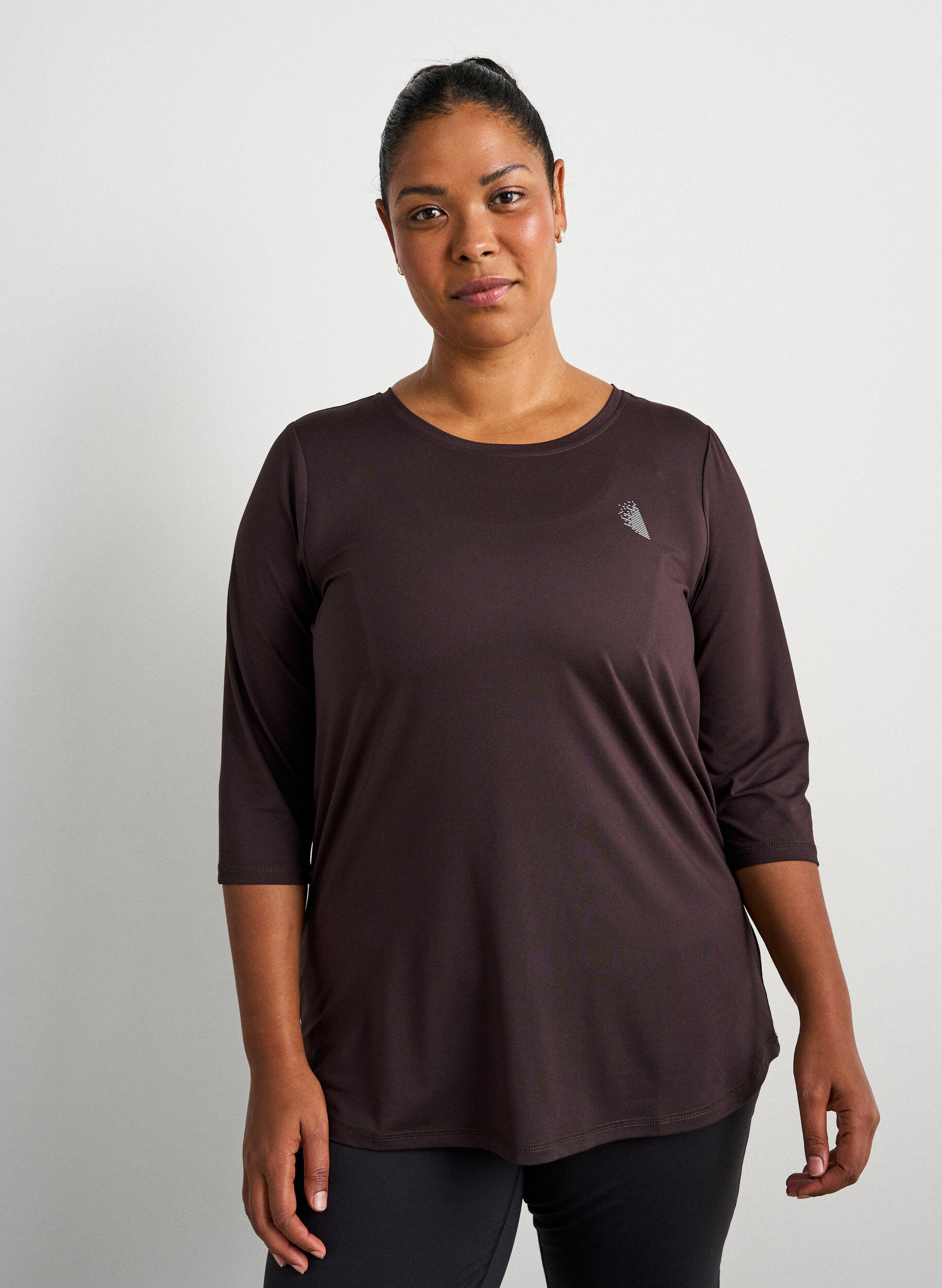 ZizziSportowy top z rekawami 3/4, Brown, Model image number 0