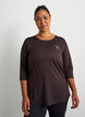 Sportowy top z rekawami 3/4, Brown, Model image number 0