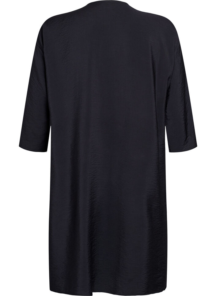 Kimono z wiskozy z rekawami 3/4, Czarne, Packshot image number 1