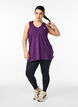Sportowy top z dekoltem w szpic, Fioletowy, Model image number 1