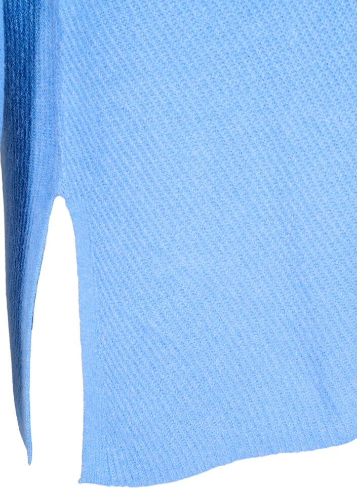 Dzianinowa bluzka z okraglym dekoltem, Della R. Blue Mel., Packshot image number 3