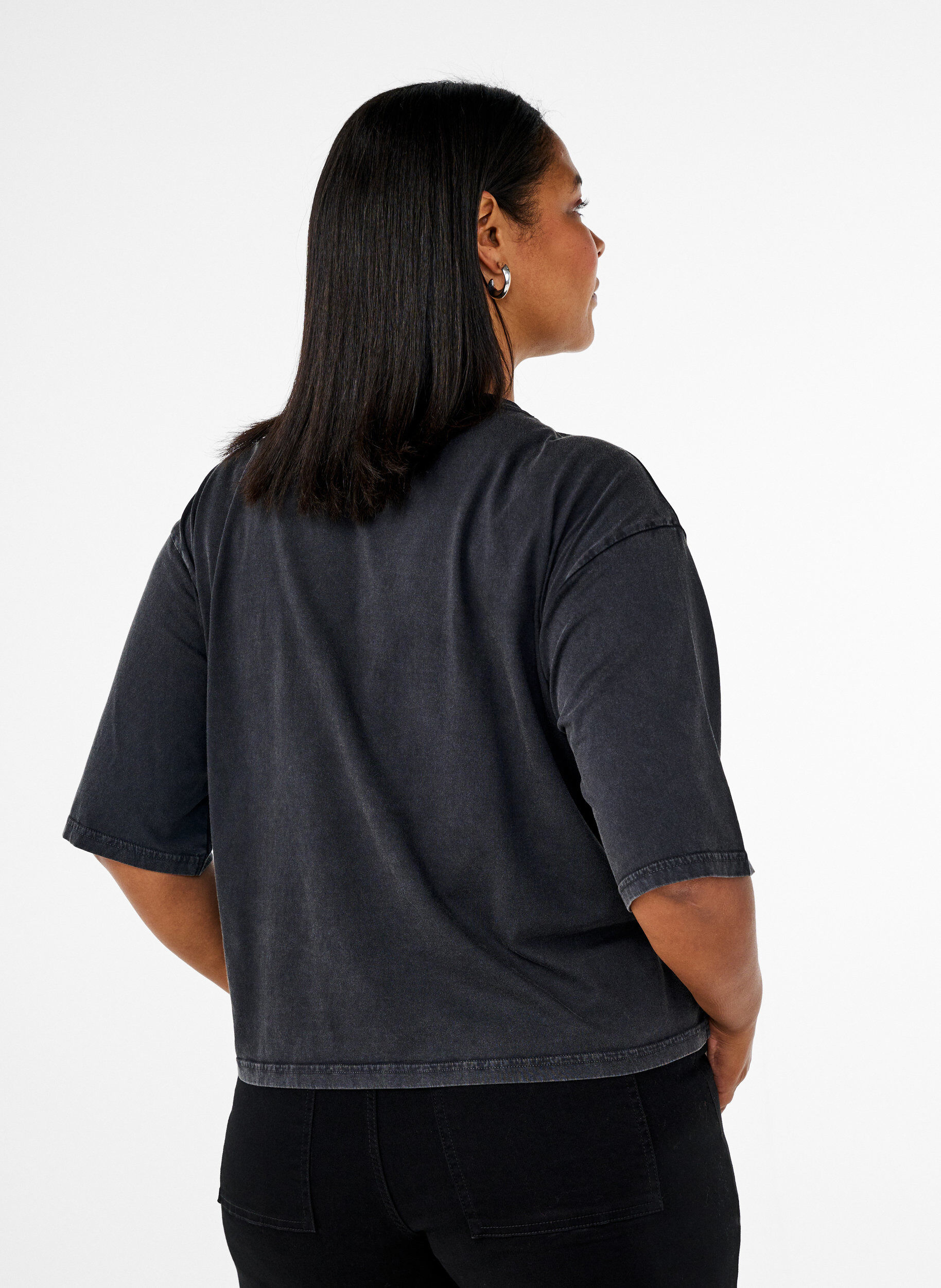 Zizzi Koszulka o pudelkowym fasonie z bawelny organicznej, Szary, Model image number 2