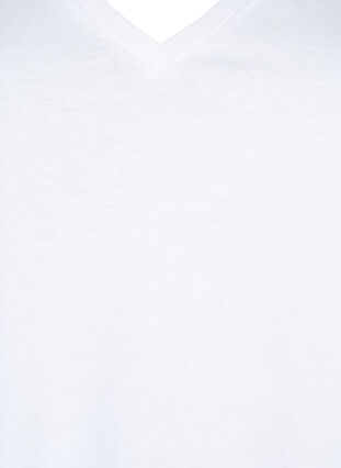 Bawelniany t-shirt z krótkimi, koronkowymi rekawami, Bright White, Packshot image number 2