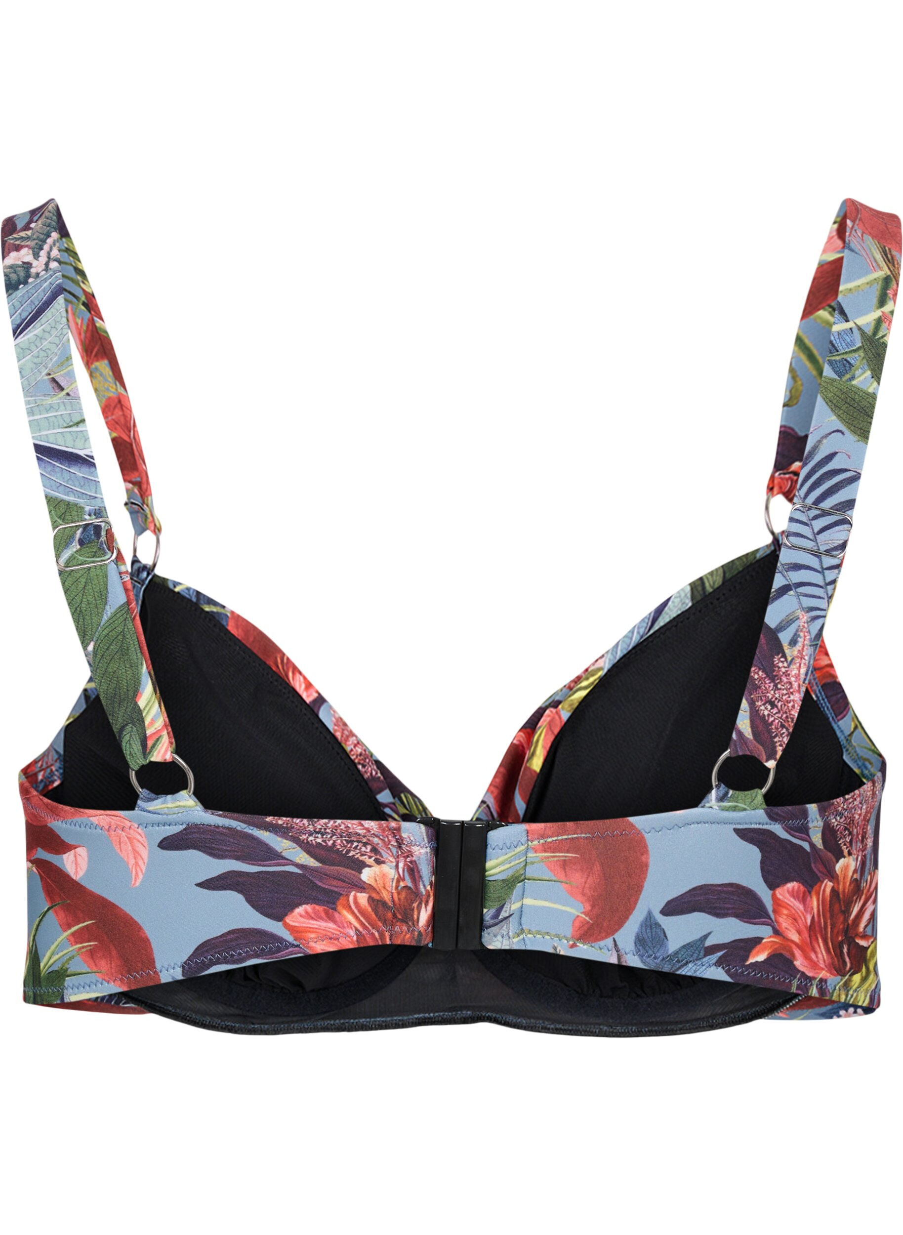 Zizzi Printed bikini top with underwire, Citadel AOP, Packshot image number 1